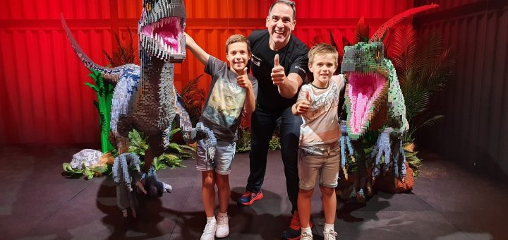 Jurassic World LEGO exhibition with Brickman